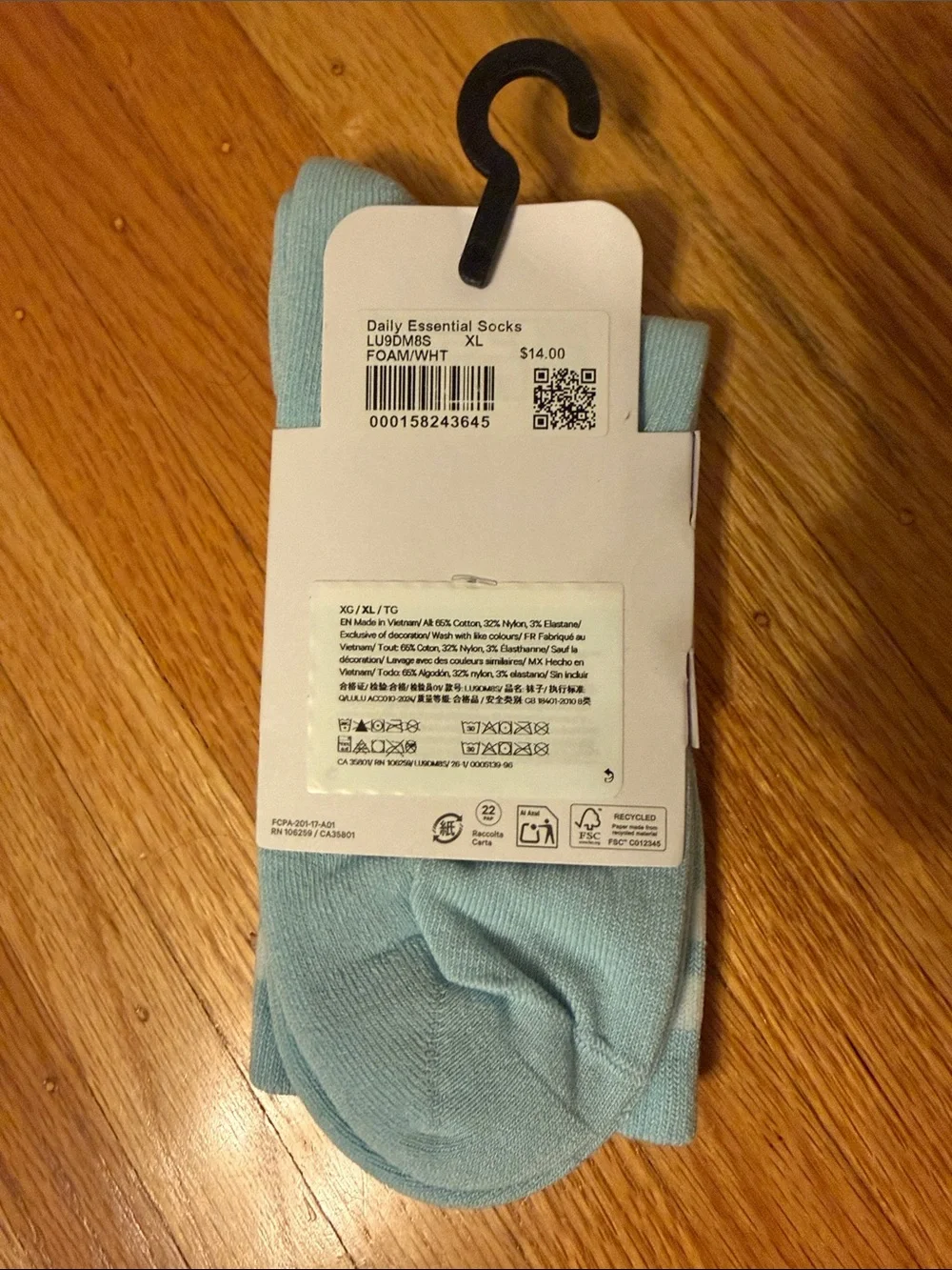 lululemon athletica Light Blue Quarter-Length Daily Essential Socks